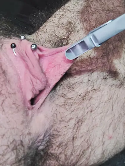 Weird objects in my pierced boy pussy