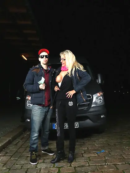 Older gal with big boobs fucks a supposed badass cool dude here