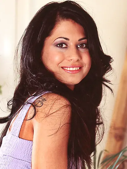 Gorgeous brunette Radka K loses one piece of clothes after anoth