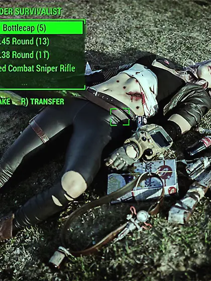 Looting the dead raider