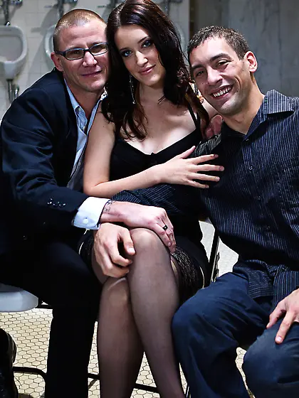 Young woman dominates her cuck in a public setting so it's hot