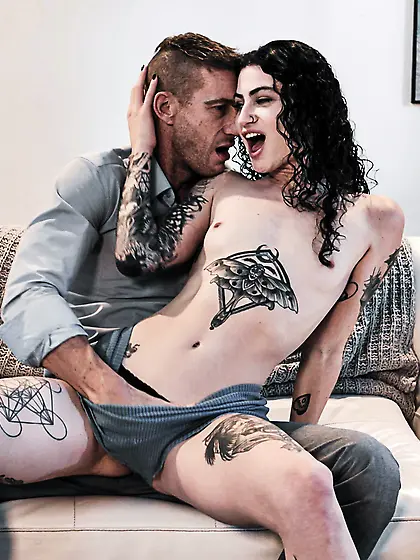 Tattooed brunette Lydia Black gets fucked balls deep