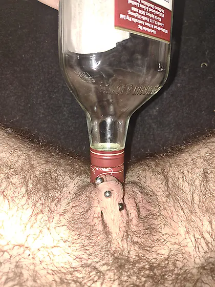 Weird objects in my pierced boy pussy