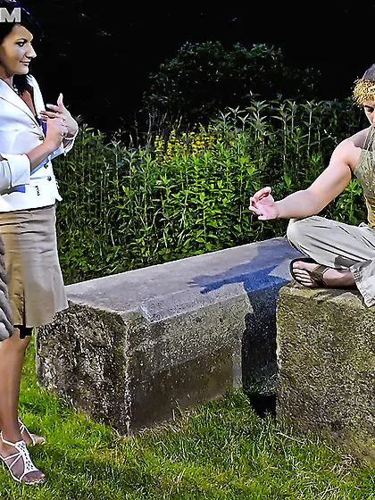 Hot outdoor licking fucking