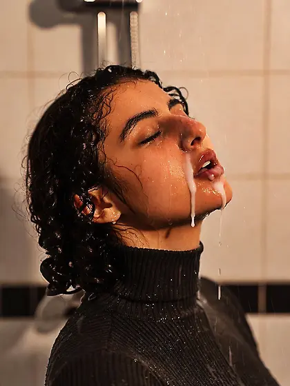 Cute Girl Cleaning in the Shower