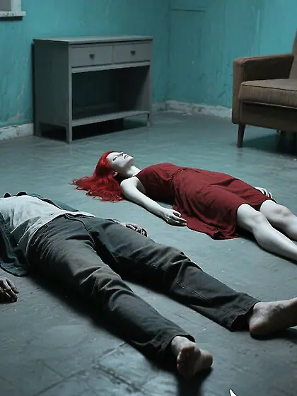 Artistic couple dead in their bare feet