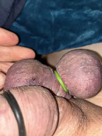 My cock and balls being prepared for cutting away