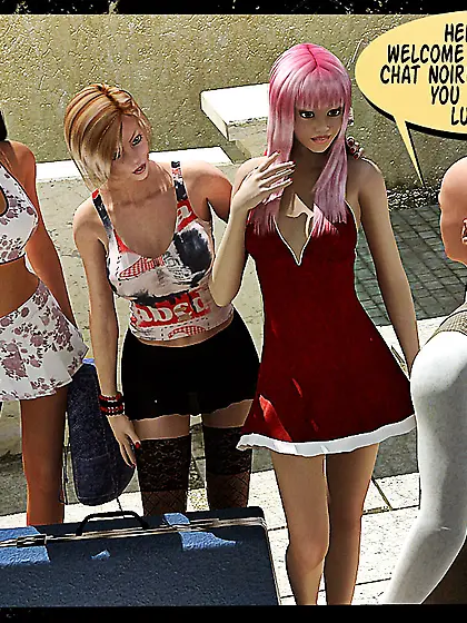 Beautiful relaxed chicks touching