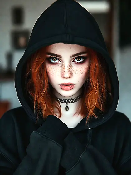 Emo goth young teen girl