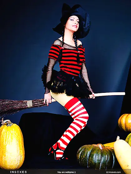 Witch costume wearing black