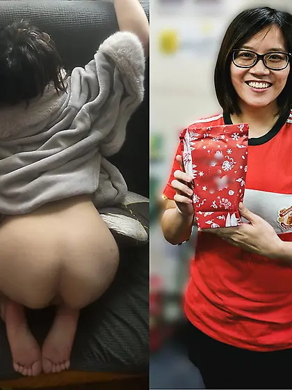 Cute Asian girl in glasses ready to be pounded