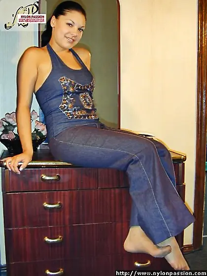 Pussy through ripped nylon