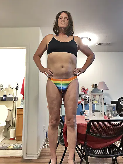 Showing my pride thong! Michael P.  Gay Trans CD