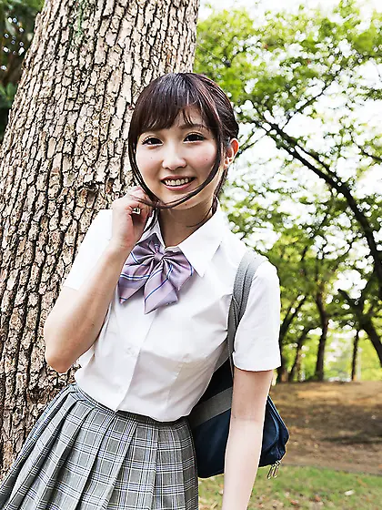 Japanese schoolgirl strips down her uniform to flaunt her body