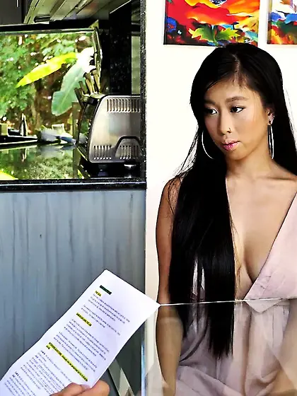 Pretty Asian massage therapist pounded rough