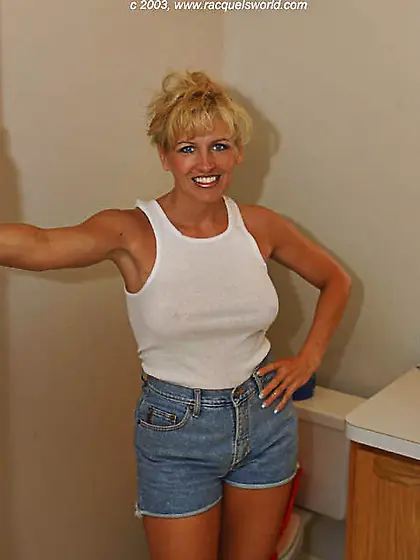 Housewife slut wife-beater booty-shorts