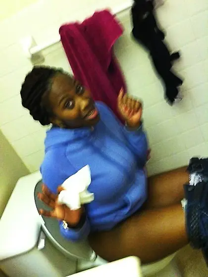 Ebony Women on the toilet
