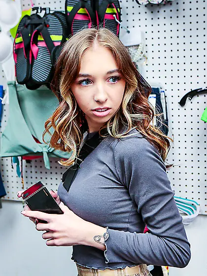 Wavy-haired schoolgirl Breezy Bri gets punished for stealing