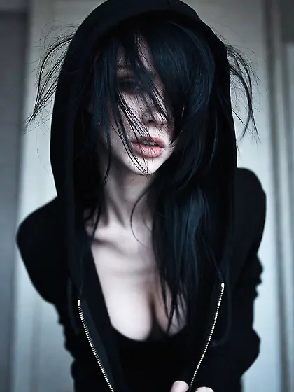 Emo goth young teen girl