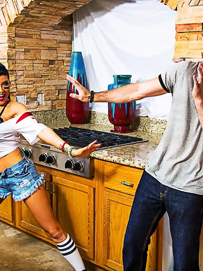 Sassy uniform doll Romi Rain is in the fantastic hardcore and to