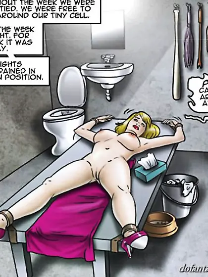 Blonde restrained cold metal