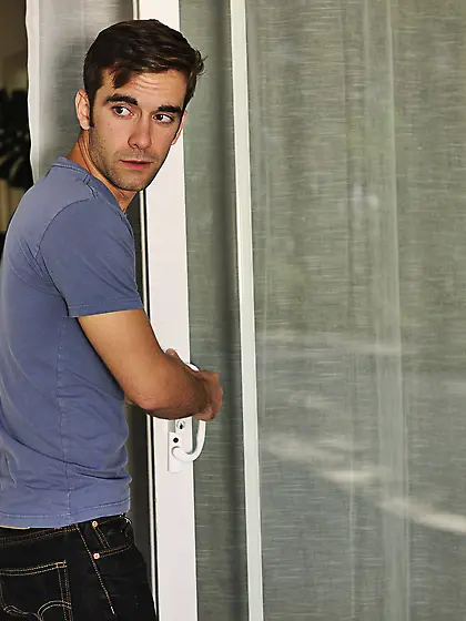 Attractive redhead slut waits for her secret, hung lover to bust