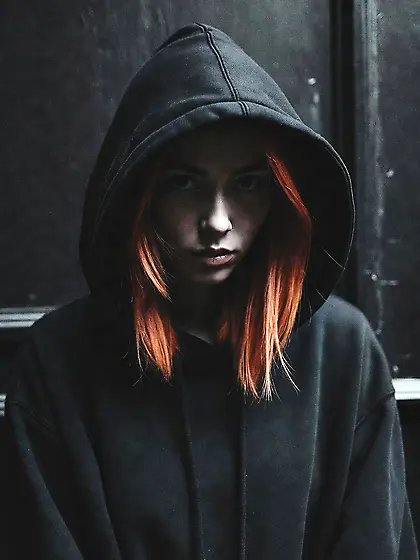 Emo goth young teen girl