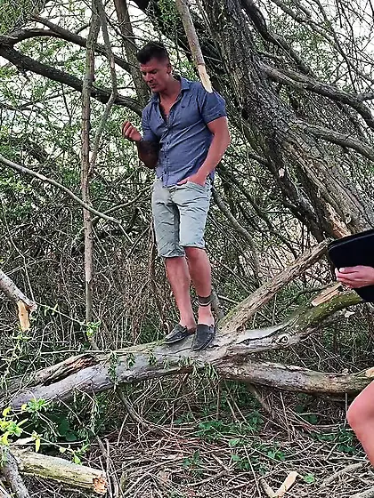 Blonde pounded rough outdoor