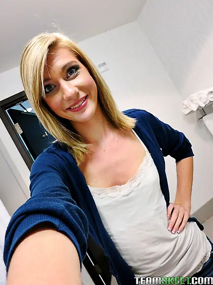 Adorable blonde sucks and rides hard dick before ending fun with