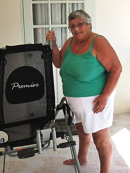 Bewitching platinum blonde grandma