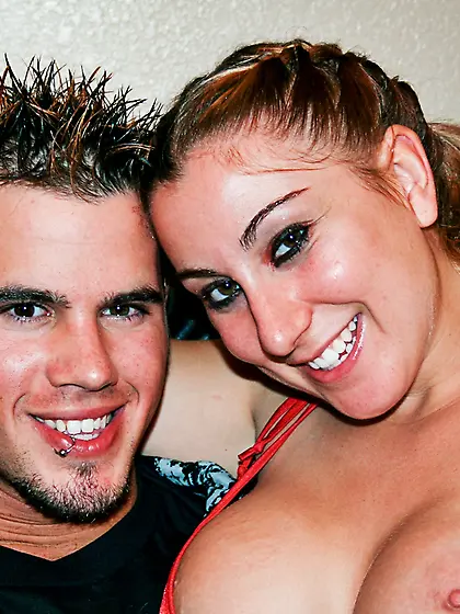 Lovely babe with big boobs loves taking pierced dick into her mo