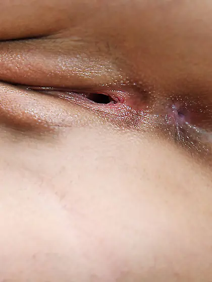 Elegant young chick displaying her gorgeous trimmed pussy and he