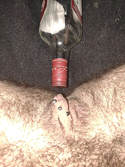 Weird objects in my pierced boy pussy