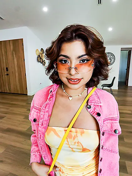 Brown-eyed bimbo Hazel Heart gets properly fucked by her bearded