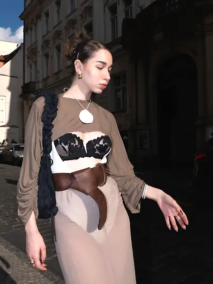 Dumb whore showing of in public