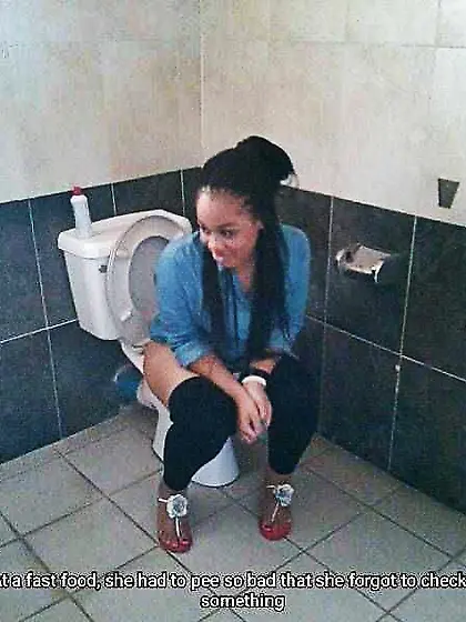 Ebony Women on the toilet