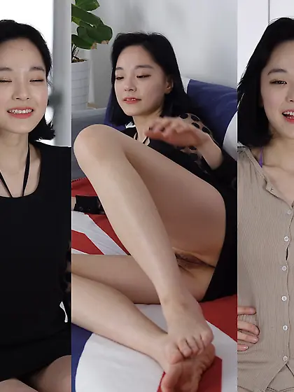 Cute and stupid girl's pussy leak