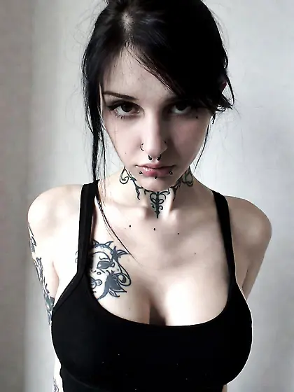 Emo goth young teen girl