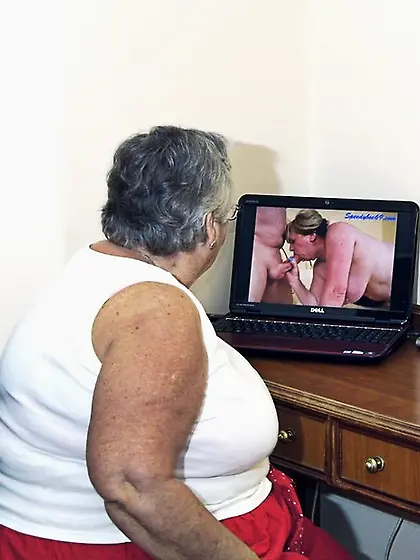 Cute blonde granny red