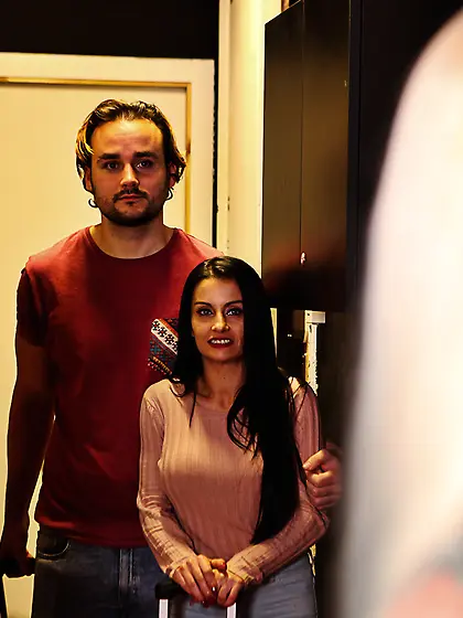 Bianca Blue and Liz Rainbow pleasuring horny stud in POV