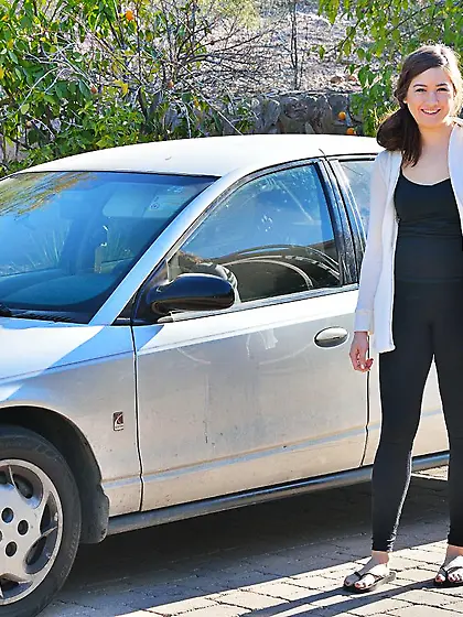 Sweet brunette Shannon FTV lifts her dress up to show off a shav