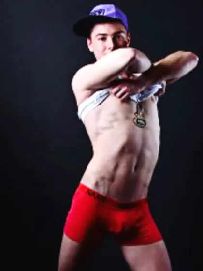 Brunette Young Man Alexander Live Orgasm.