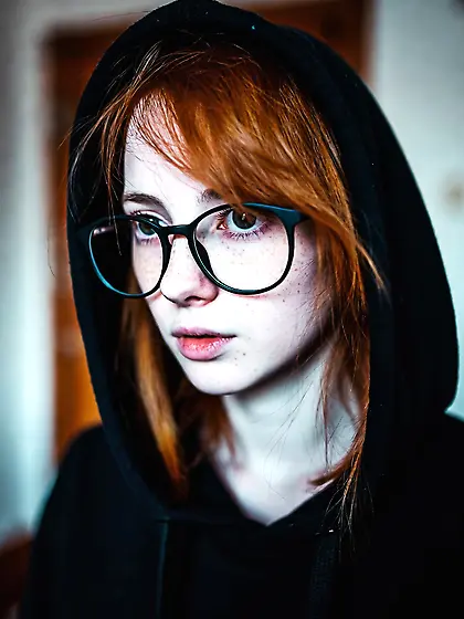 Emo goth young teen girl