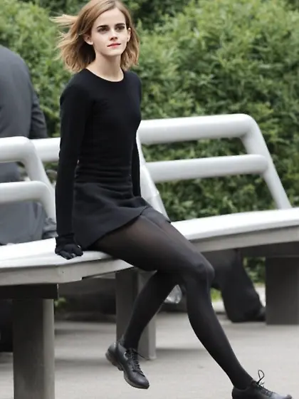 Emma Watson,  cum for Emma in stockings/pantyhose