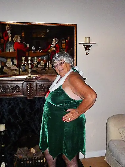 Exquisite platinum blonde grandma