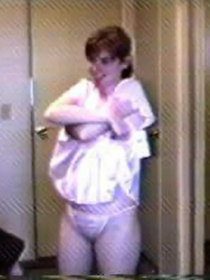 Wendy's saggy redhead tits exposed by husband