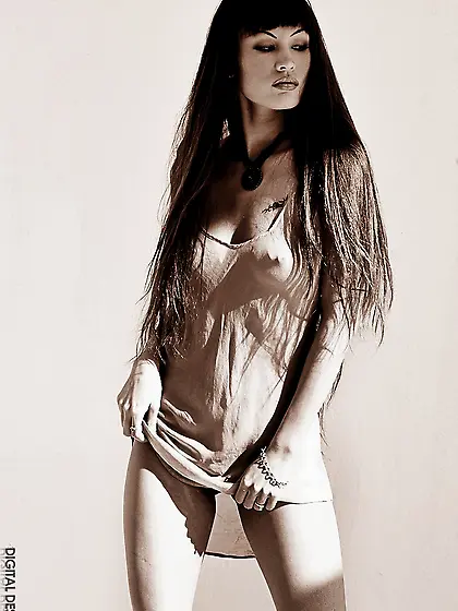 Slim long haired asian model Jade Hsu introduces herself in thes