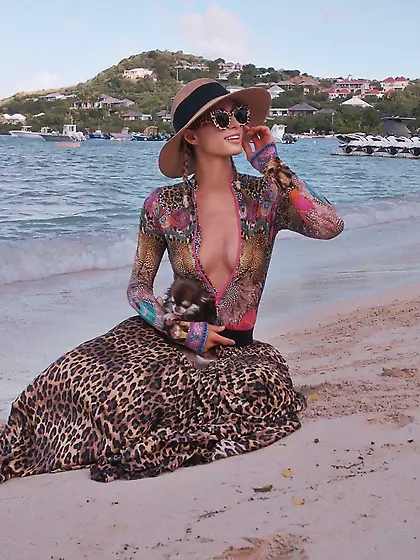 Paris Hilton on the beach