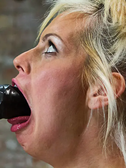 Sweet blonde suspended rope