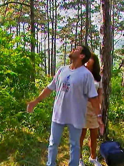 Swinger couple has fun in the forest